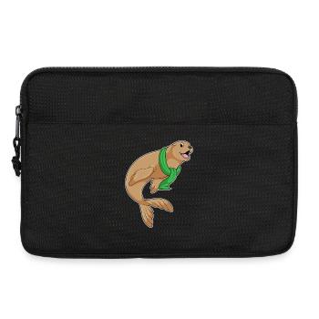 Seehund Schal - Laptoptasche 13" - Schwarz - Vorne