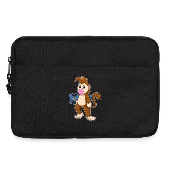 Affe Skater Skateboard - Laptoptasche 13" - Schwarz - Vorne