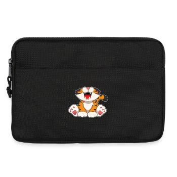 Tigre rugissant - Sacoche pour ordinateur portable 13 pouces - noir - Devant