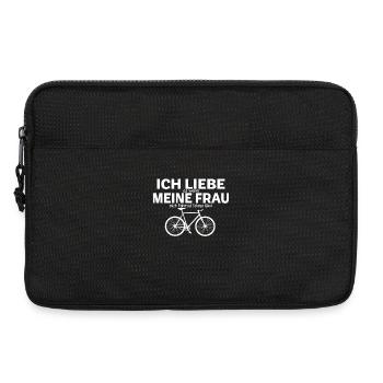 Fahrradfahrer ich liebe meine Frau - Laptoptasche 13" - Schwarz - Vorne