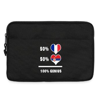 La France et la Serbie génie / cadeau - Sacoche pour ordinateur portable 13 pouces - noir - Devant