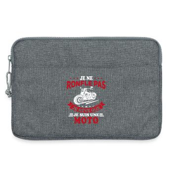 Je Ne Ronfle Pas Je Rêve Que Je Suis Une Moto - Sacoche pour ordinateur portable 13 pouces - gris chiné - Devant