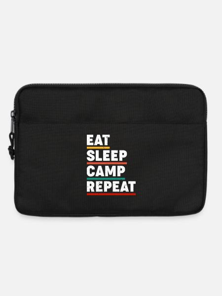 Eat Sleep Camp Repeat - Laptoptasche 13" - Schwarz