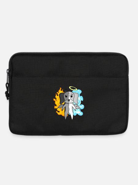 Hund Beagle - Engel und Teufel - Laptoptasche 13" - Schwarz