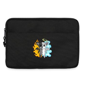 Dog Terrier - Angel and Devil - Laptop bag 13" - black - Front