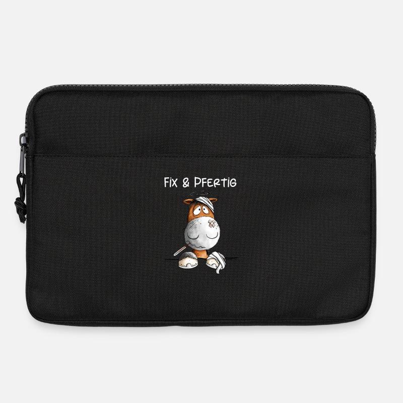 Fix Und Pfertig Pferde Wortsiel Pferd - Laptoptasche 13" - Schwarz