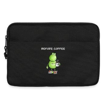 Before Coffee I Morgenmuffel Frosch I Kaffee - Laptoptasche 13" - Schwarz - Vorne