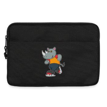 Nashorn Eislaufen Schlittschuhe - Laptoptasche 13" - Schwarz - Vorne