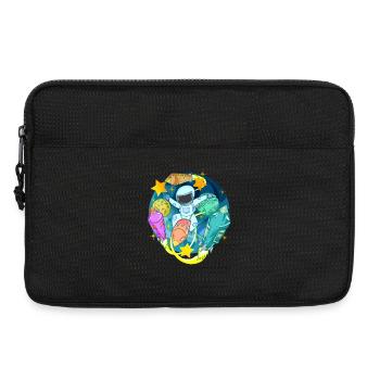 Astronaut im Weltall mit Raketen - Laptoptasche 13" - Schwarz - Vorne