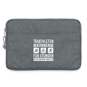 Triathleten können Für Stunden Triathlon - Laptoptasche 13" - Grau meliert - Vorne