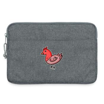 Bande dessinée de poulet - Sacoche pour ordinateur portable 13 pouces - gris chiné - Devant