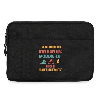 Wenn Jemand Nach Deinen Plänen Triathlon - Laptoptasche 13" - Schwarz - Vorne