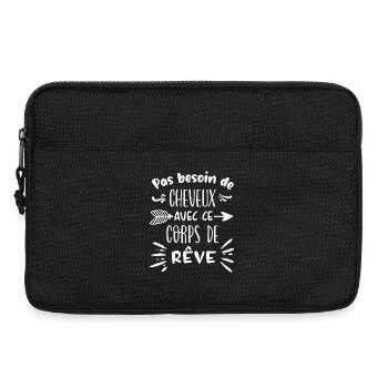 Pas besoin de cheveux avec ce corps de rêve - Sacoche pour ordinateur portable 13 pouces - noir - Devant