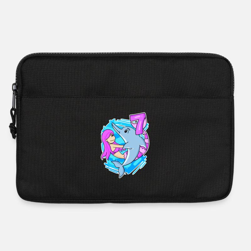 7. Geburtstag Mädchen 7 Jahre alt Meerjungfrau - Laptoptasche 13" - Schwarz
