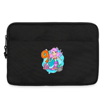 Mädchen 9 Jahre alt 9. Geburtstag Meerjungfrau - Laptoptasche 13" - Schwarz - Vorne