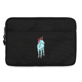 Einhorn Haarschleife - Laptoptasche 13" - Schwarz - Vorne