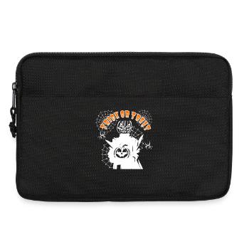 Halloween Kürbis Gespenst TRICK OR TREAT - Laptoptasche 13" - Schwarz - Vorne