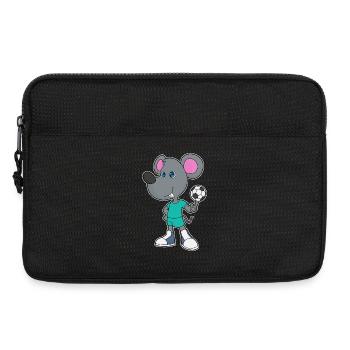 Maus Fußballspieler Fußball - Laptoptasche 13" - Schwarz - Vorne