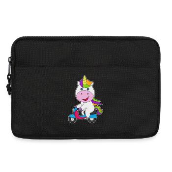 Einhorn Motorrroller - Laptoptasche 13" - Schwarz - Vorne