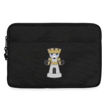 Schachfigur Turm Schach - Laptoptasche 13" - Schwarz - Vorne