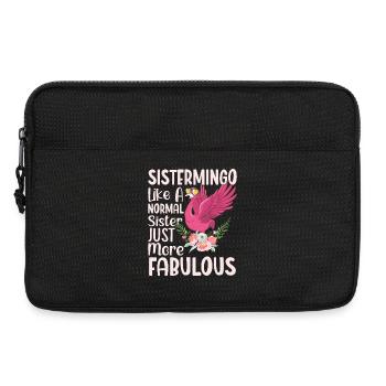 Sistermingo Like Normal Sister Flamingo - Laptop bag 13" - black - Front