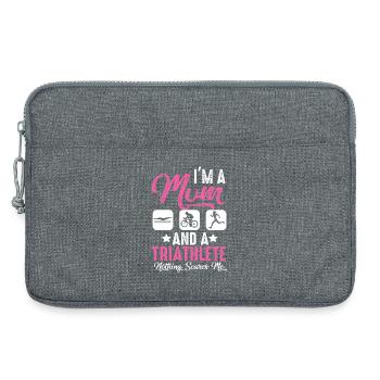 Je suis mère et triathlète - Sacoche pour ordinateur portable 13 pouces - gris chiné - Devant