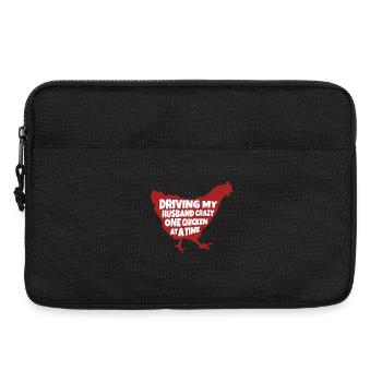 Driving My Husband Crazy One Chicken-backyard - Laptop bag 13" - black - Front