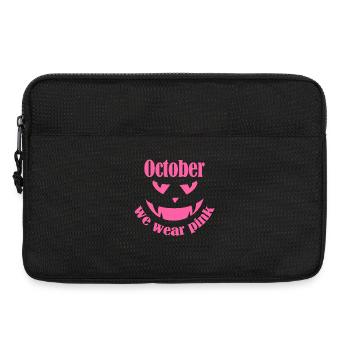 Oktober tragen wir Pink Halloween Kürbis - Laptoptasche 13" - Schwarz - Vorne