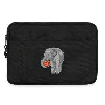 Elefant Basketballspieler Basketball - Laptoptasche 13" - Schwarz - Vorne