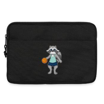Raccoon Basketball Player Basketball - Sacoche pour ordinateur portable 13 pouces - noir - Devant