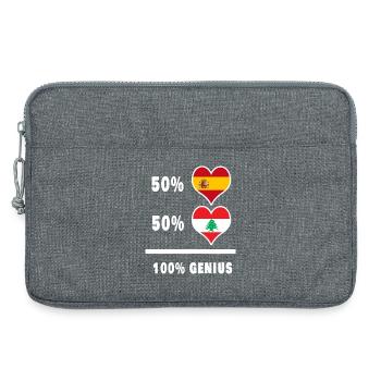 Libanon und Spanien Genie / Geschenk - Laptoptasche 13" - Grau meliert - Vorne