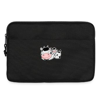 Kuh mit Baby Kuh - Laptoptasche 13" - Schwarz - Vorne