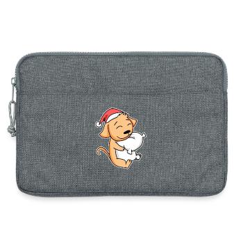 Noël Chien Propriétaires de chiens endormis Noël - Sacoche pour ordinateur portable 13 pouces - gris chiné - Devant