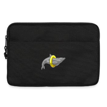 Dolphin Swimming Lifebuoy - Laptop bag 13" - black - Front