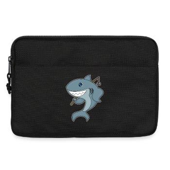 Shark Angler Fishing Rod Fishing - Laptop bag 13" - black - Front