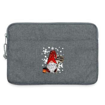 Christmas Dwarf Christmas Gnome with snowflakes - Laptop bag 13" - heather grey - Front