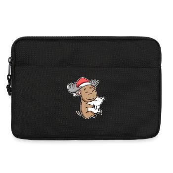 Elch Weihnachten Schlafen Schlaf Ausschlafen - Laptoptasche 13" - Schwarz - Vorne