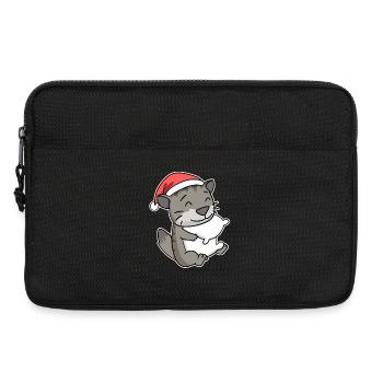 Sibirische Katze Katze Weihnachten Schlafen Müde - Laptoptasche 13" - Schwarz - Vorne