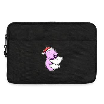 Cochon Noël Sommeil Sommeil Sommeil - Sacoche pour ordinateur portable 13 pouces - noir - Devant