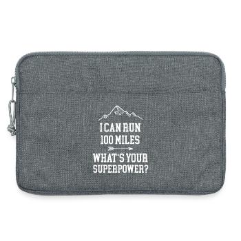Ich kann 100 Meilen laufen. Was ist deine Superkraft? - Laptoptasche 13" - Grau meliert - Vorne