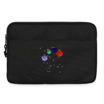 Boules d’arbre de Noël avec flocons de neige - Sacoche pour ordinateur portable 13 pouces - noir - Devant