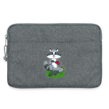 Cartes de poker Raccoon - Sacoche pour ordinateur portable 13 pouces - gris chiné - Devant