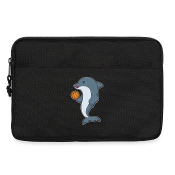 Dolphin Basketball Player Basketball - Laptop bag 13" - black - Front