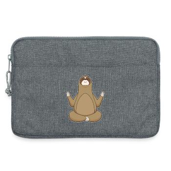 Méditation de fitness au yoga paresseux - Sacoche pour ordinateur portable 13 pouces - gris chiné - Devant