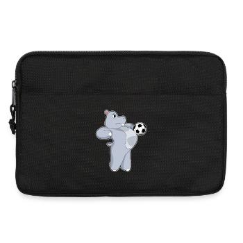 Hippopotamus Footballeur Football - Sacoche pour ordinateur portable 13 pouces - noir - Devant