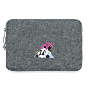 Panda Skier Ski - Sacoche pour ordinateur portable 13 pouces - gris chiné - Devant