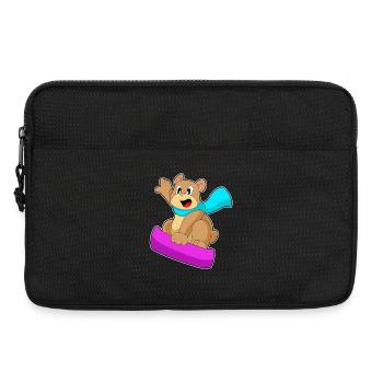 Bear Snowboarder Snowboard - Laptop bag 13" - black - Front