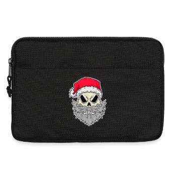 Crâne du Père Noël - Sacoche pour ordinateur portable 13 pouces - noir - Devant