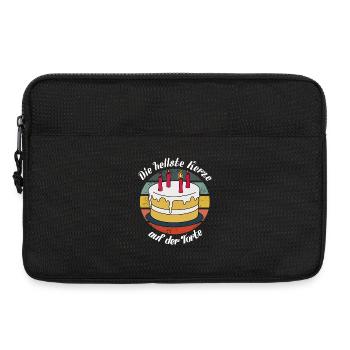 Hellste Kerze auf der Torte - weiße Schrift - Laptoptasche 13" - Schwarz - Vorne