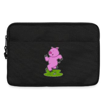 Schwein Jogger Joggen Sport - Laptoptasche 13" - Schwarz - Vorne